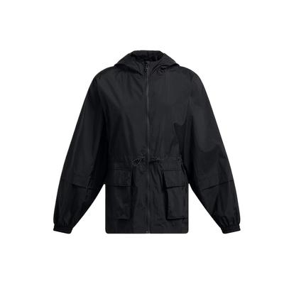 Solid Color Zip-Up Hoodie Women Jackets Black 1386455-001