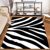 "Black and White Zebra Stripe Area Rug for Modern Home Decor" Suitable for use as an anti-slip for living room bedroom sofas