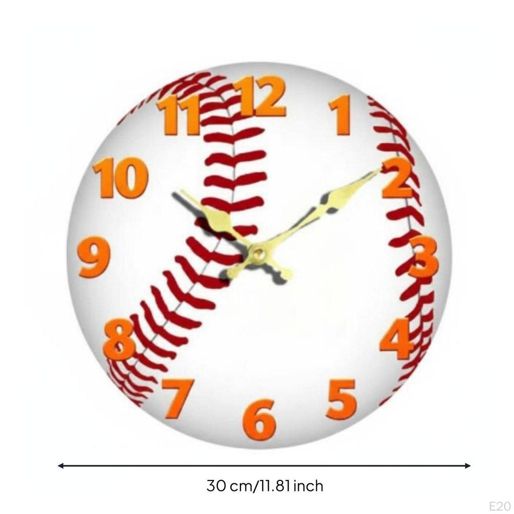 Sports Themed Wall Clock Silent NonTicking 3D Ball Precision Movement House Decoration for