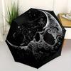 1pc Midnight Moonlit Skull Pattern Umbrella, Fashionable, Personalized, High-Value Folding Umbrella, a Must-Have for Summer, 8-Rib Durable Iron F