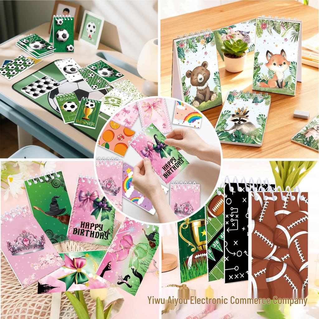 Football Butterfly Theme Kids' Party Notebook & Sticky Notes Set