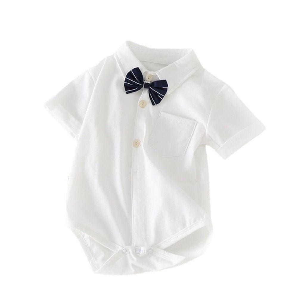 Triangle Bodysuit Baby Onesie Detachable Bow Tie Infant Jumpsuit One-Piece Bodysuit Toddler