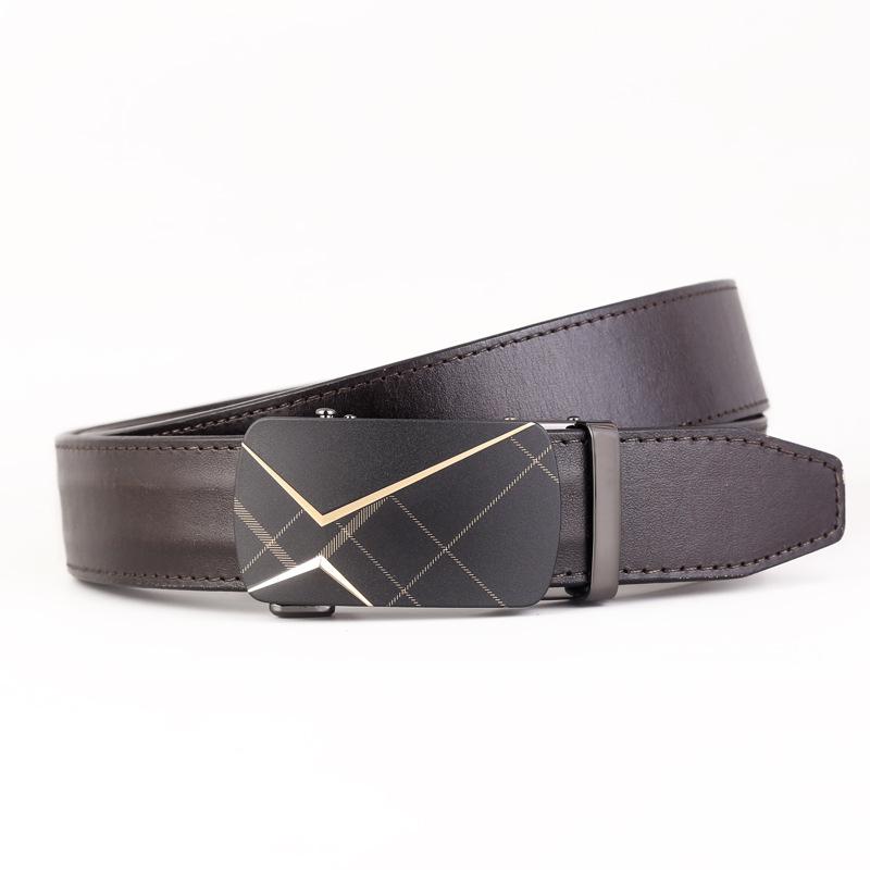 

Мужская кожаная вешалка для ремней кремовая воловья кожа деловой ремень с автоматической пряжкой about 120cm