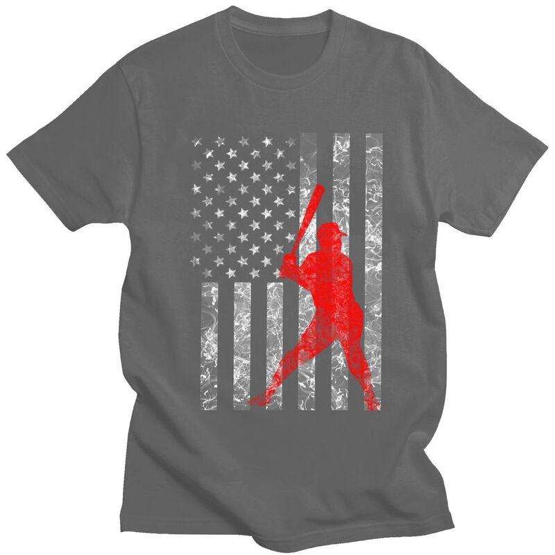 Custom American Baseball Tshirts for Men Short Sleeves Casual T Shirt Tshirts Loose Fit Pure Cotton Tees Gift Idea