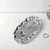 Irregular Cake Tray Stainless Steel Jewelry Storage Plate Vintage Dessert Plate  Home Decoration