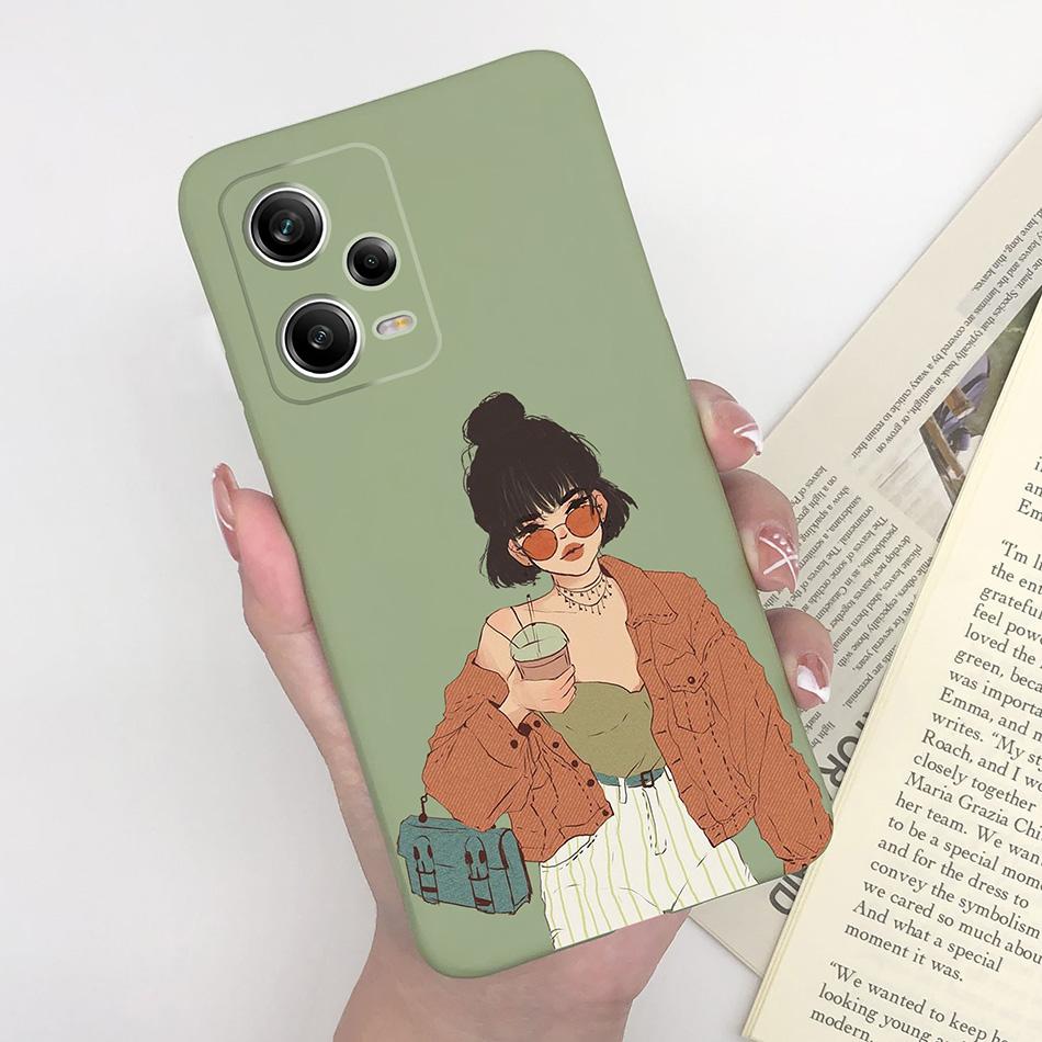 For Xiaomi Redmi Note 12 Pro+ Plus 5G Phone Case Love Heart Girl Silicone Matte Shockproof Cover For Redmi 12Pro + Funda Bumper