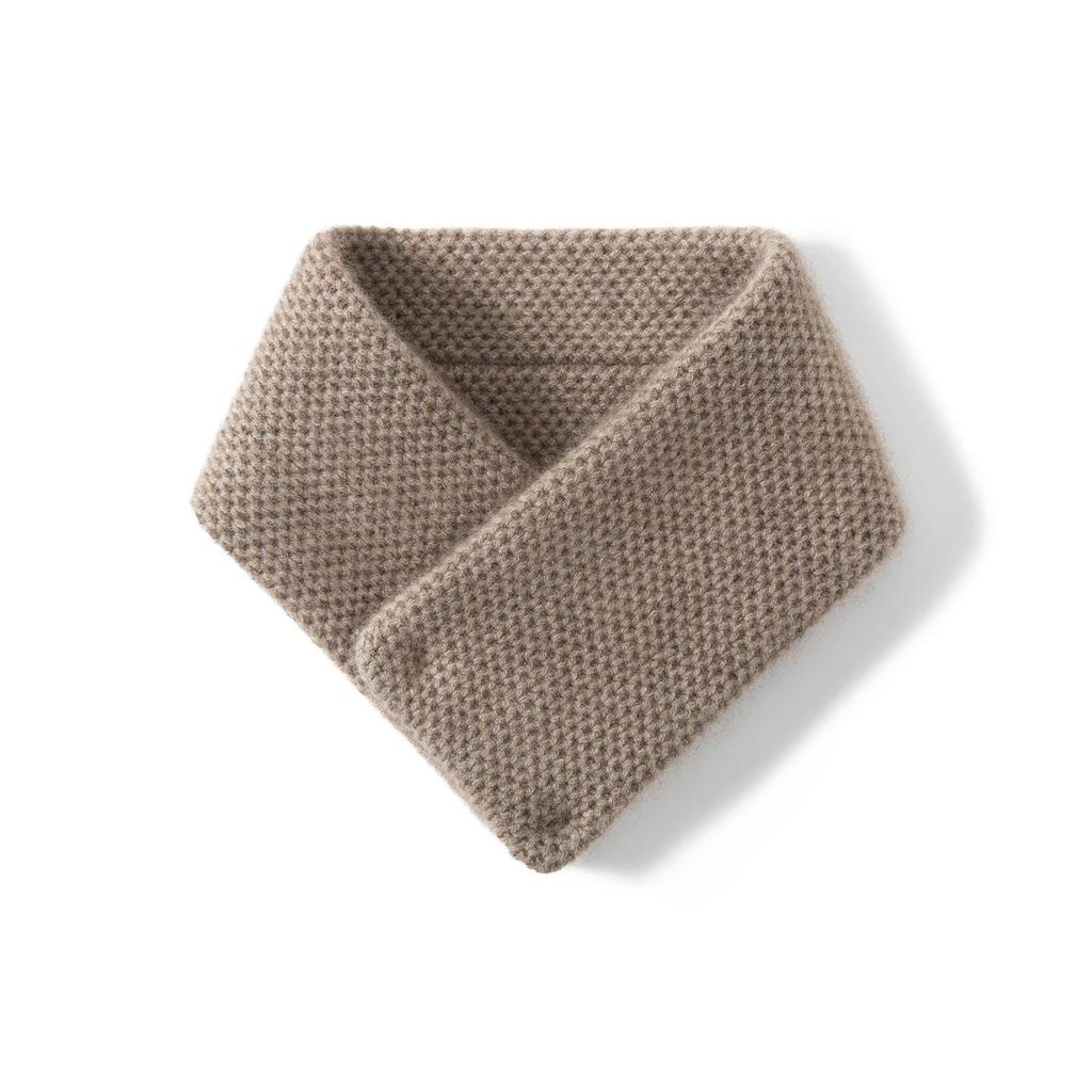 Undyed 100% Pure Cashmere Women's Honeycomb Knit Neck Gaiter - Ultra Soft, Fluffy, Korean Style Warm Scarf.