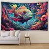 Psychedelic Underwater Fish School Tapestry Wall Hanging Cloth Home Art Poster for Children's Dormitory Tenant Hall Decor