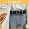 Elegant Rhinestone Round Buckle Women's Waist Belt Perfect For Fashionable Student Style