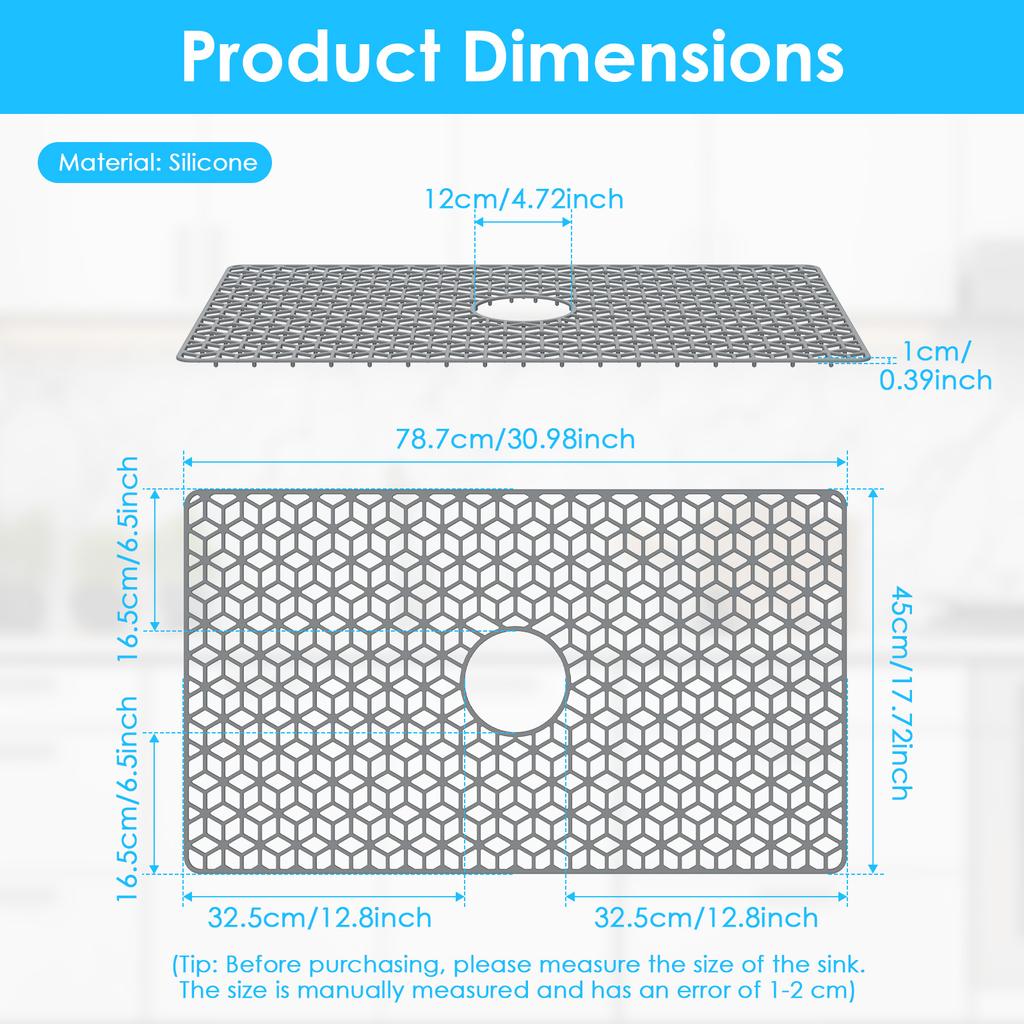 Silicone Sink Pad With Heat-Resistant and Anti Slip Hollow Design Practical Kitchen Multifunctional Desktop Protection Pad