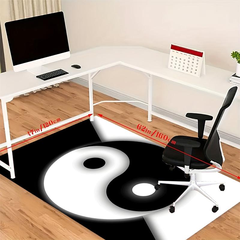 Crystal Velvet Yin Yang Tai Chi Bagua Printed Area Rug Carpet for Bedroom, Living Room, Home Office Decor, Rugs Mat, Fashion Mat Rug for Bed