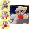 Cute Cartoon Style Plush Dumpling Keyring Featuring Assorted Food Ingredients