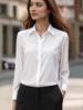 Women's Satin Lapel Long Sleeve Solid Color Versatile Shirt - Fall Collection