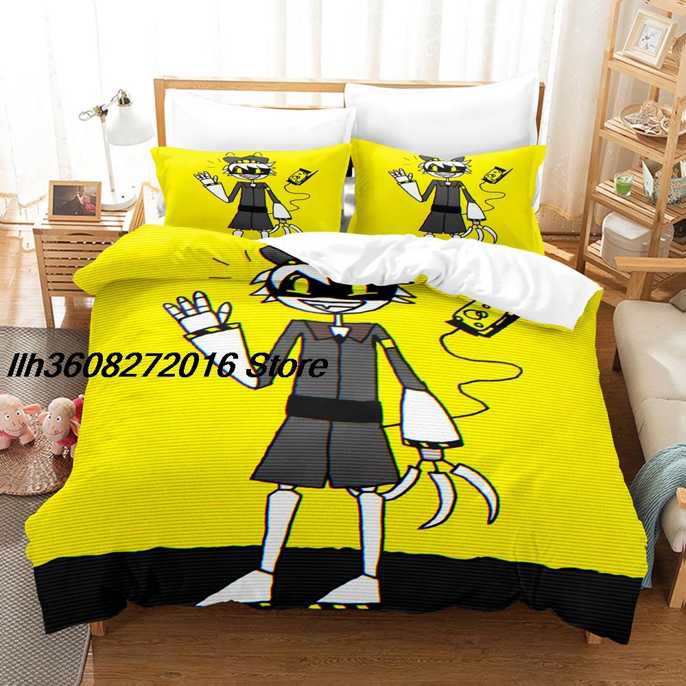 Murder Drones Bettwäsche-Set, Einzelbett, Doppelbett, Queensize-Bett, Kingsize-Bett, Bettbezug-Set für Erwachsene und Kinder, 3D-Anime-Bettlaken-Set