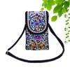 Crossbody Embroidered Womens Ethnic Canvas Handbag With Double Layer For Phone And Coins