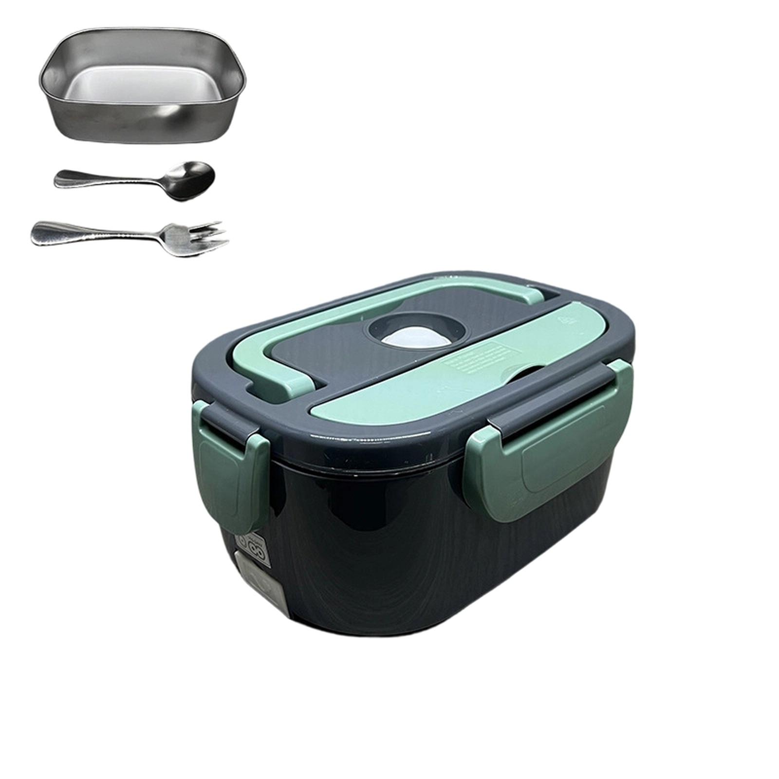 

Electric Heating Lunch Box 304 Stainless Steel Food Warmer for Car Home one size зелёный