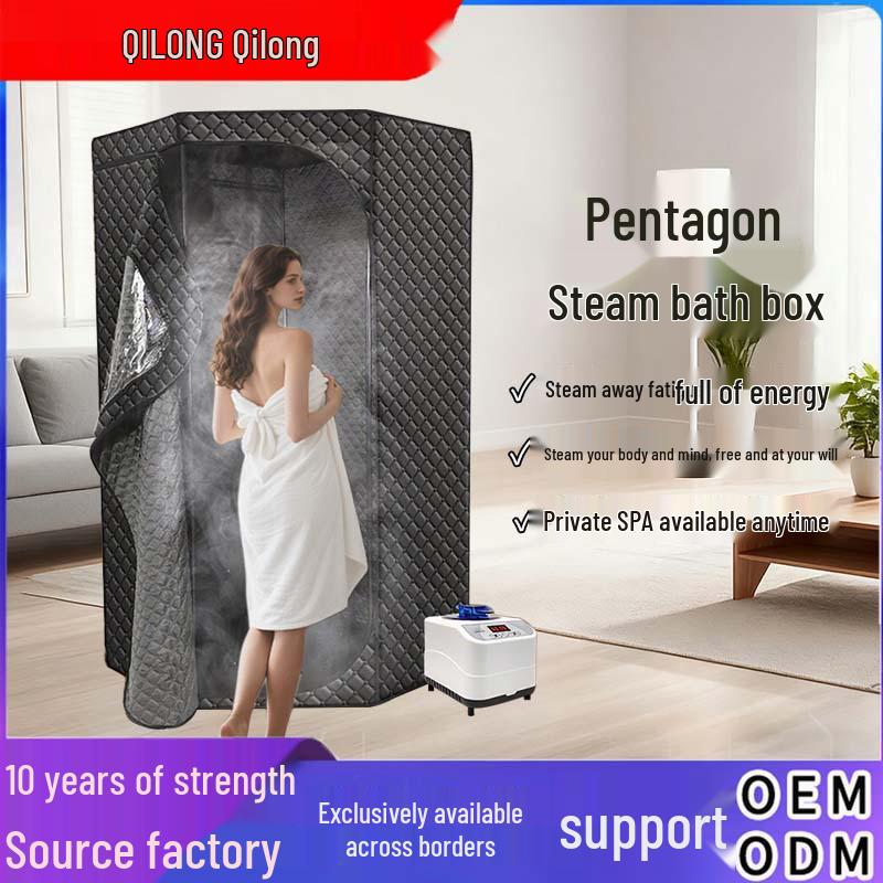 Personalized Portable Sauna Steam Box with Pentagonal Bath Chamber