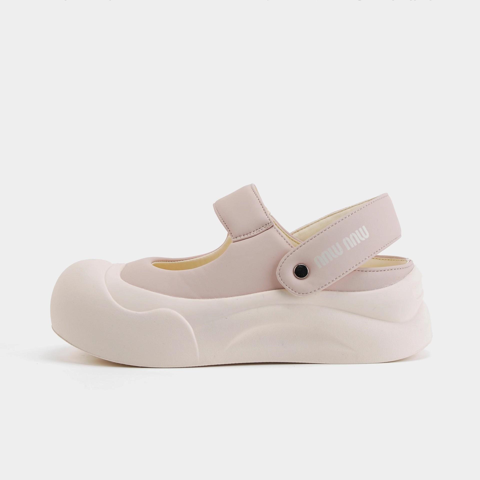 

Gu Yun Sunny Island Diary~ Summer new thick-soled ugly cute word with breathable casual Mary Jane board shoes women 40 рожевий
