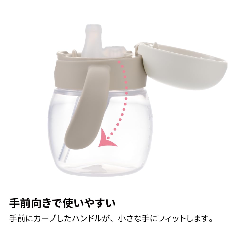 Richell Try Wide Straw Mug R Duck 270ml, Leak-Proof Spill-Proof Baby Sippy Cup, Polypropylene, Dishwasher & Boil Safe, for 5 Months and Up (120761)