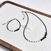 Elegant Black Spinel and Natural Pearl Irregular Crystal Necklace