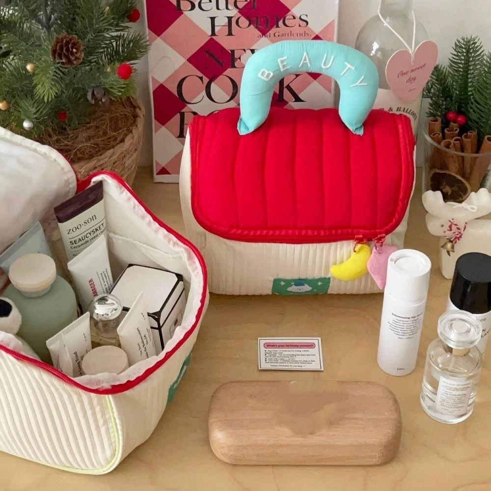 House-shaped Cute Cabin Makeup Bag Kawaii Portable Storage Bag Handheld Cosmetic Case  Travel