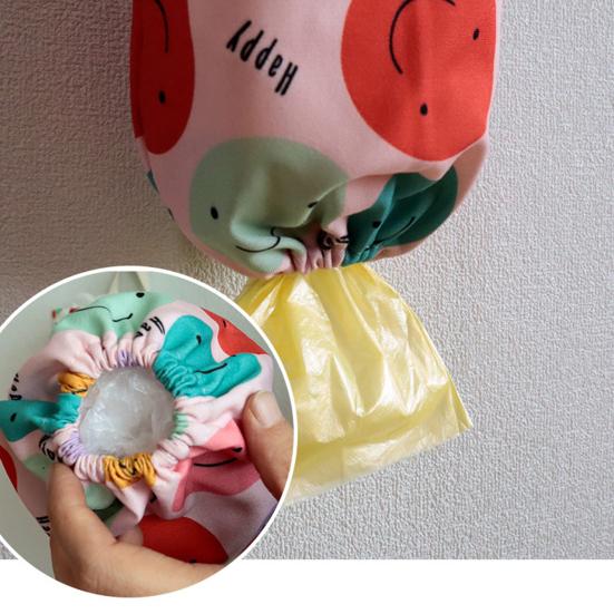Plastic Bag Holder Printing High Capacity Multi-use Waterproof Elastic Mouth Closure Storage Washable Wall Mounted Grocery Bag Holder for Home
