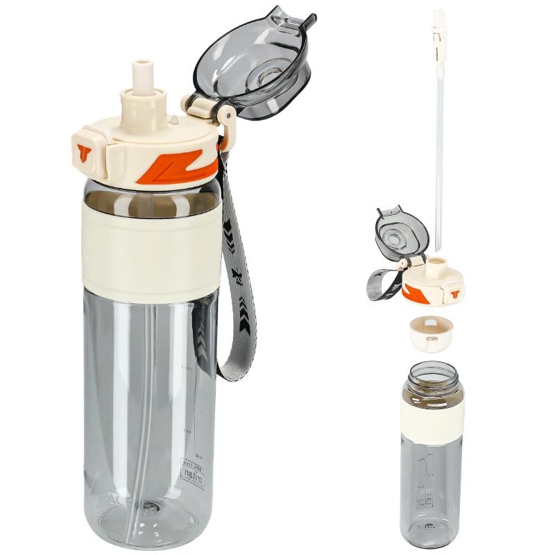 Tritan water bottle 1000ml with measuring cup - white