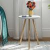 Round Side Table Wooden Legs Single Nesting Coffee Table Home Living Room Decoration and Furniture