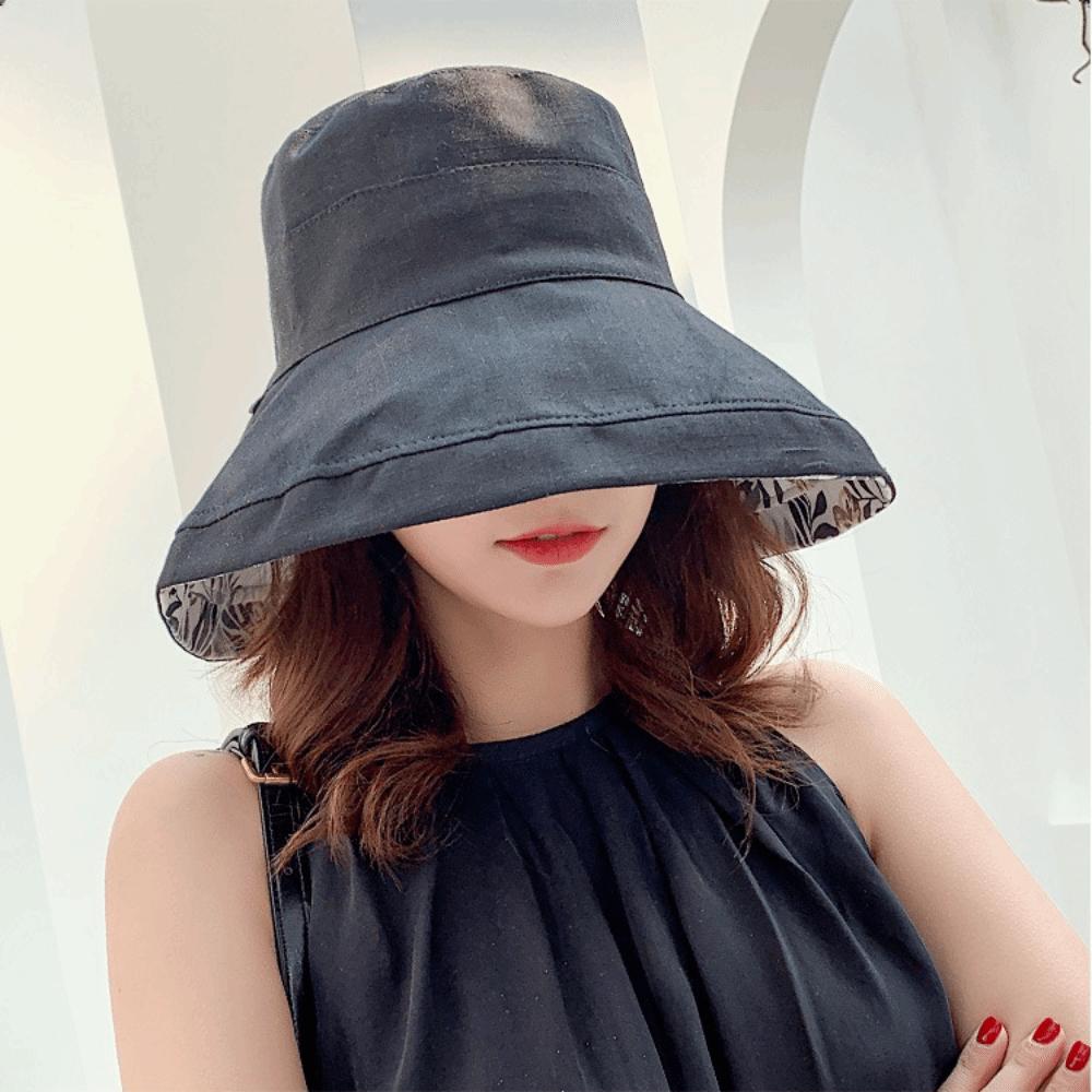 Panama Style Fisherman Hat Reversible Big Brim Hat Versatile Sun Visor Cap for Women