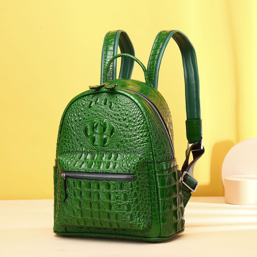 Crocodile Bone Pattern Ladies' Backpack, Large-capacity Ladies' Backpack, Little Girls' Schoolbag, Outdoor Travel Shoulder Bag