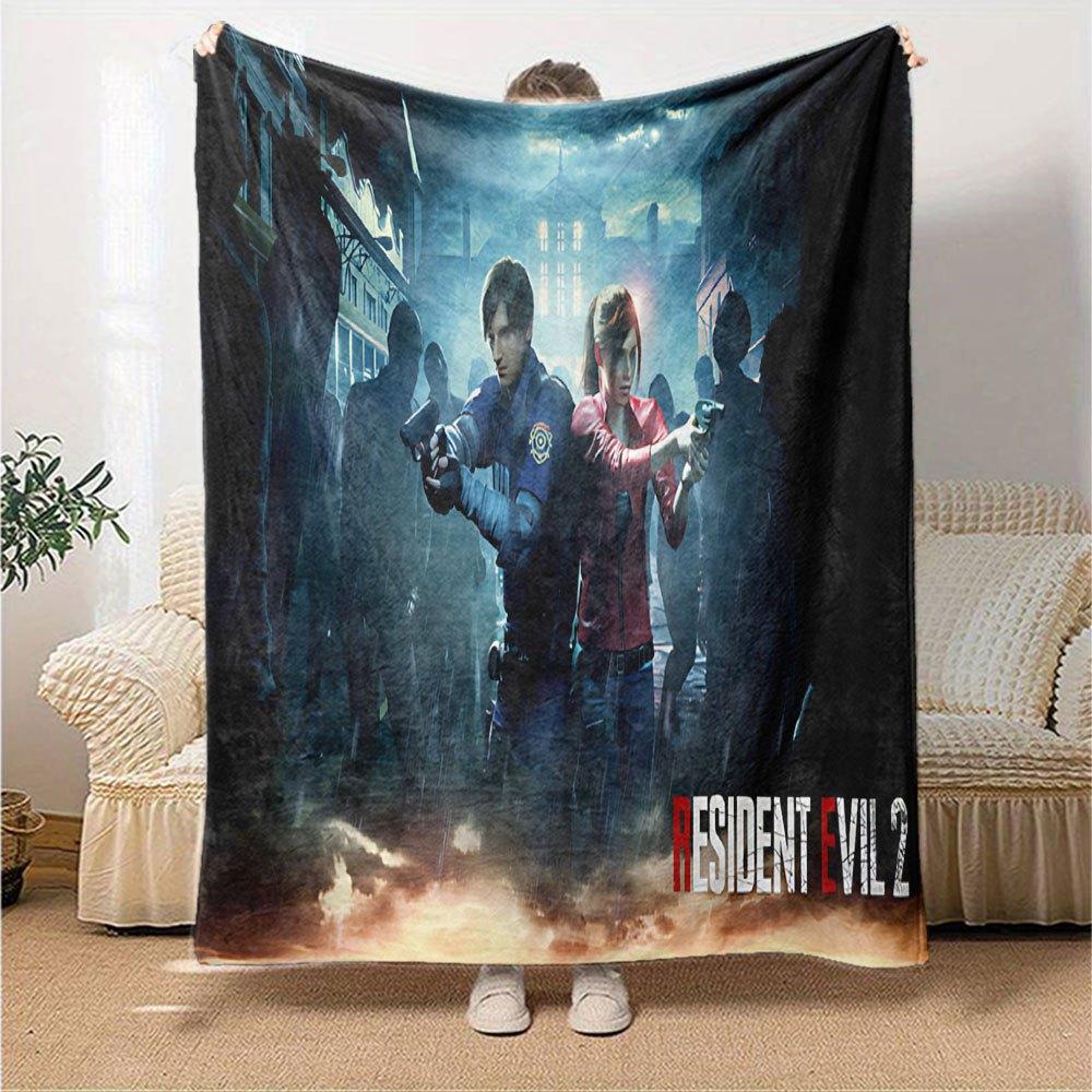 1pc resident evil 2 Blanket Soft Warm Throw for Home, Office, Travel All Season Cozy Bedding Gift, Office Cozy Accessory