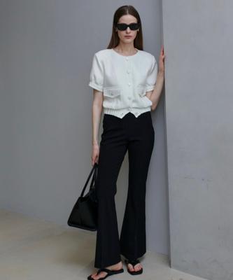 Owaiwai High-Density Stretch Bootcut Pants_Black