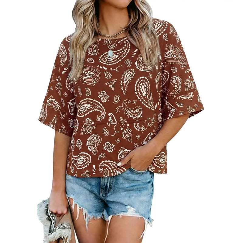 Camiseta Feminina Solta Colorida Sólida com Mangas Sino Tendência 2025