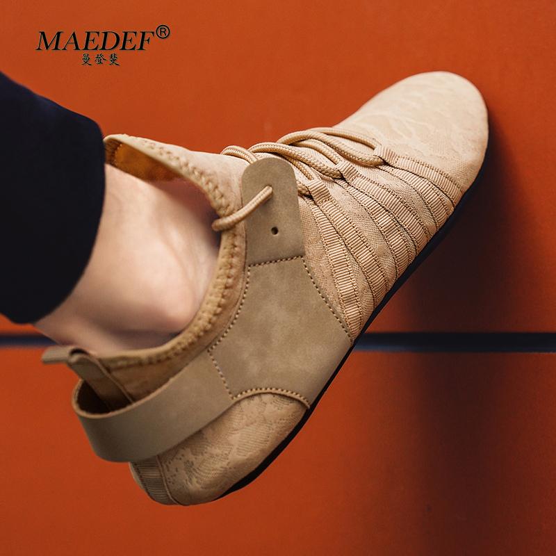 MAEDEF Shoes for Men Lightweight Fashion Designer Leisure Walking Breathable Flat Bottom Sports Men's Shoes Large Sizes 39-47
