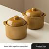 Ceramic Double Boiler Stew and Egg Custard Pot with Lid
