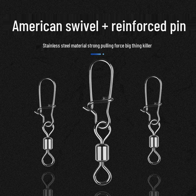 Figure Eight Ring Connector with American Swivel and Safety Pin for Fishing Gear Accessories