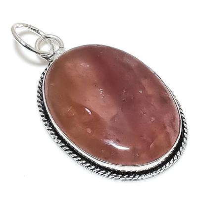 Natural Strawberry Quartz Gemstone 925 Sterling Silver Pendant 2.36" L4g81