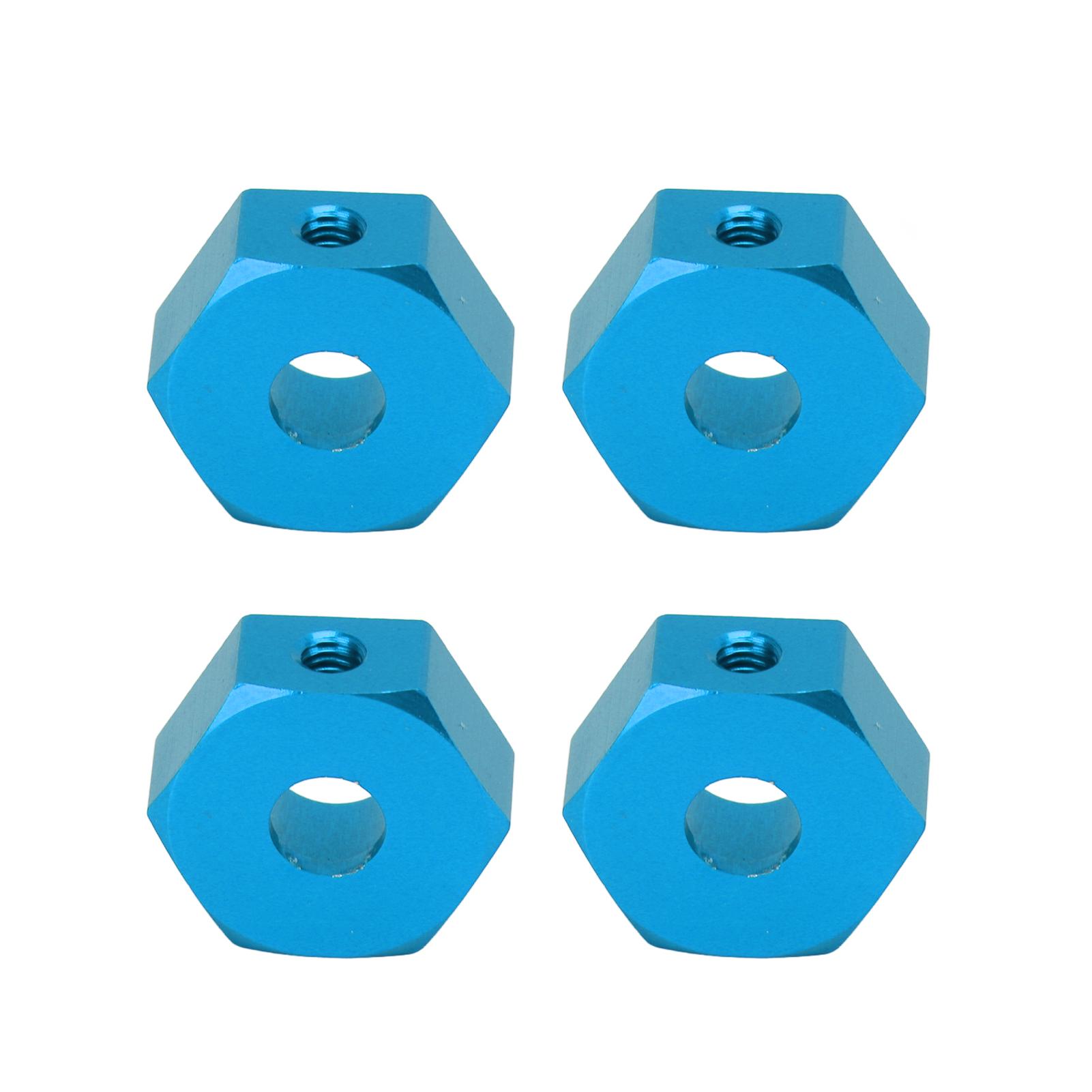 

4pcs 1 10 RC Wheel Hex Hubs Nut 14mm Aluminum Wheel Hex Drive Hub for AMMRA Big Rock for Typhon for Senton Blue синій