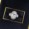 Luxury S925 Silver Oval Simulated Diamond Ring (8x11mm) - European & American Wedding Jewelry