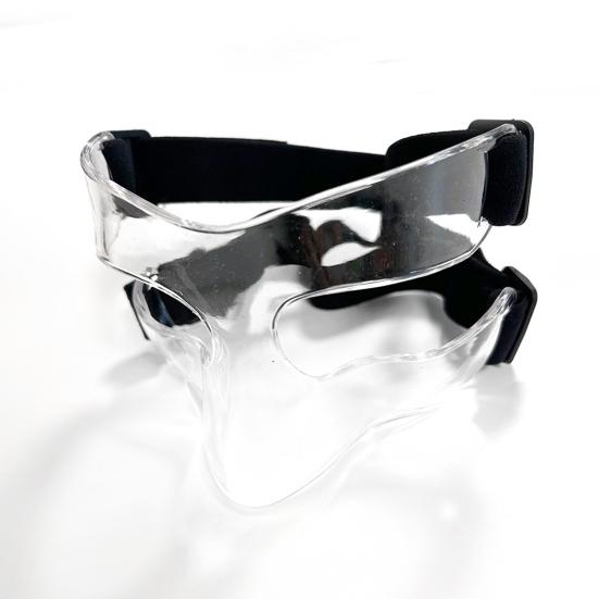 Sports Face Protection Cover Nose Guard High Strength Impact Resistant Transparent Basketball Football Training Face Shield Cover