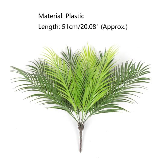 1 Bouquet Artificial Plastic Iron Leaf Green Plant Wall Home Office Shop Decor