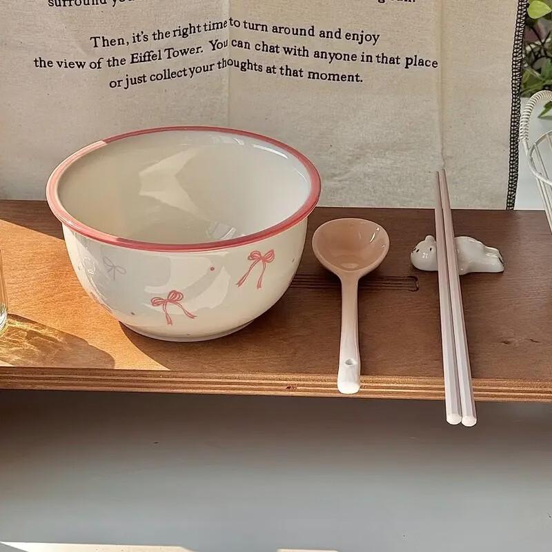 ZISIZ 6-inch Nordic Ceramic Noodle Bowl Set