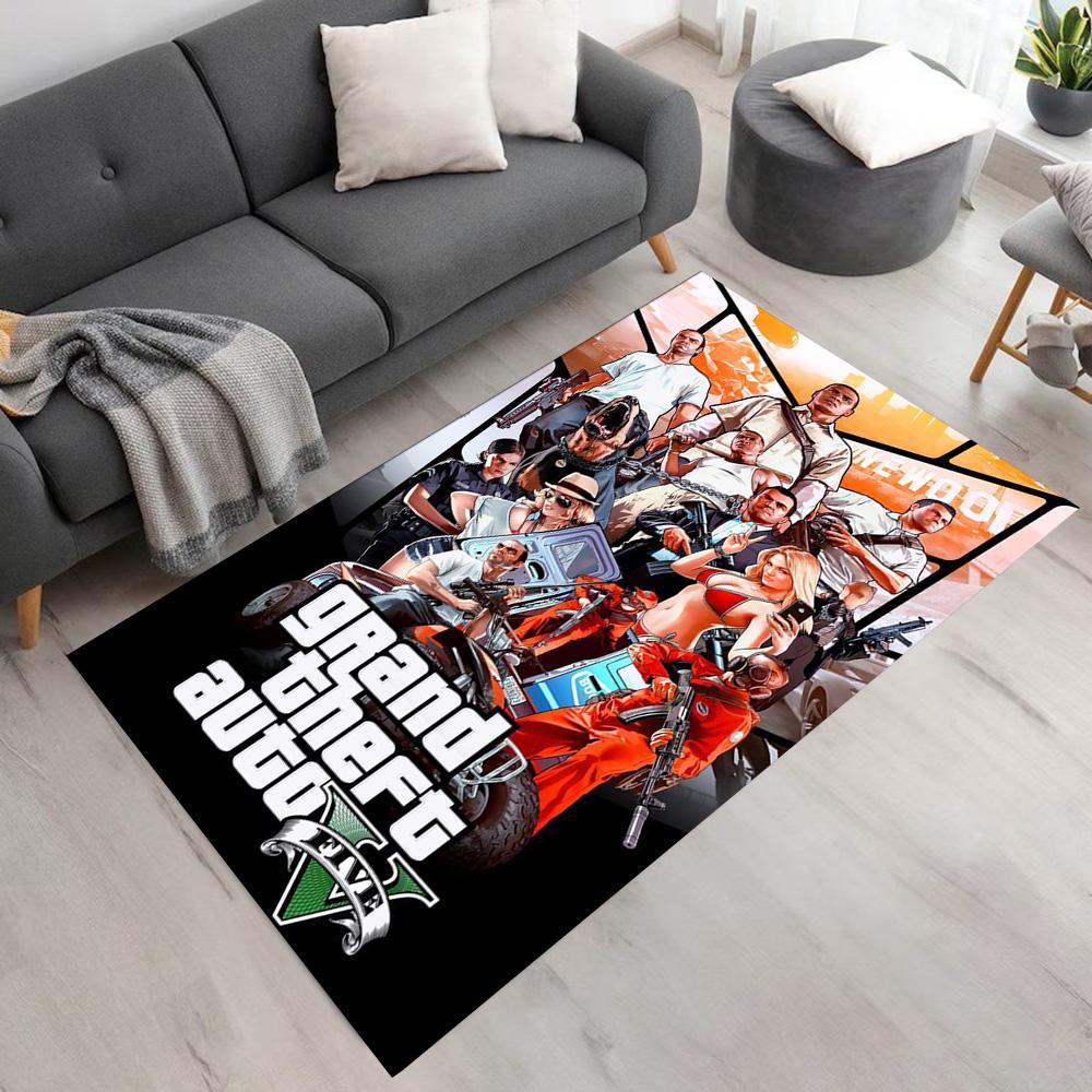 Grand Theft Auto Floor Mat Suitable for Foyer Hallway Game Room Kitchen Anti-slip Rug Anime Office Decor Spiritual Gift