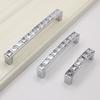 Crystal Glass Knobs Cabinet Handles Silver Crystal Cupboard Pulls Drawer Knobs Kitchen Furniture Handle Hardware