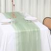 Semi-Sheer Gauze Table Runner Green Table Setting Dining Vintage Wedding Decoration Banquets Arches Retro Baby Shower Supplies