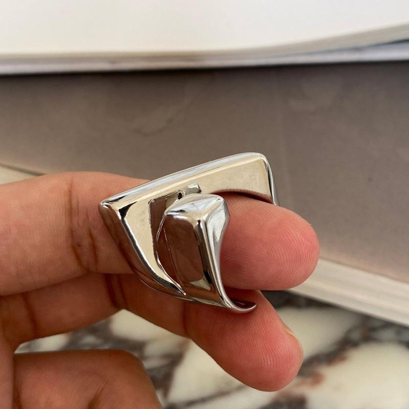 Fashion Silver Color Geometric Open Rings for Women Men 2026 New Punk Irregular Adjustable Couple Thick Rings Party Jewelry Gift