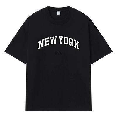 2026 Newyork Usa Printed Graphic Y2k Harajuku Streetwear 100% Cotton T Shirt Casual Oversized Summer Men T-shirt