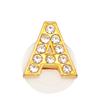 New Gold Letter Alphabet Shoes Charms Metal Button Rhinestone Crown Shoe Decorations Garden Shoes Accessories for Women Man 1PCS