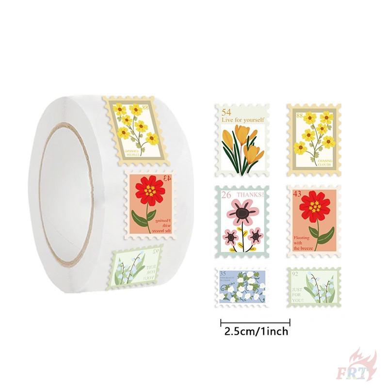 500Pcs/Roll Flower Stamps Kids Rewards Stickers - DIY Scrapbooks Album Decor Sealing Label Decals