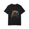 White T Shirt with Colorful Bear Head Print for Casual Wear